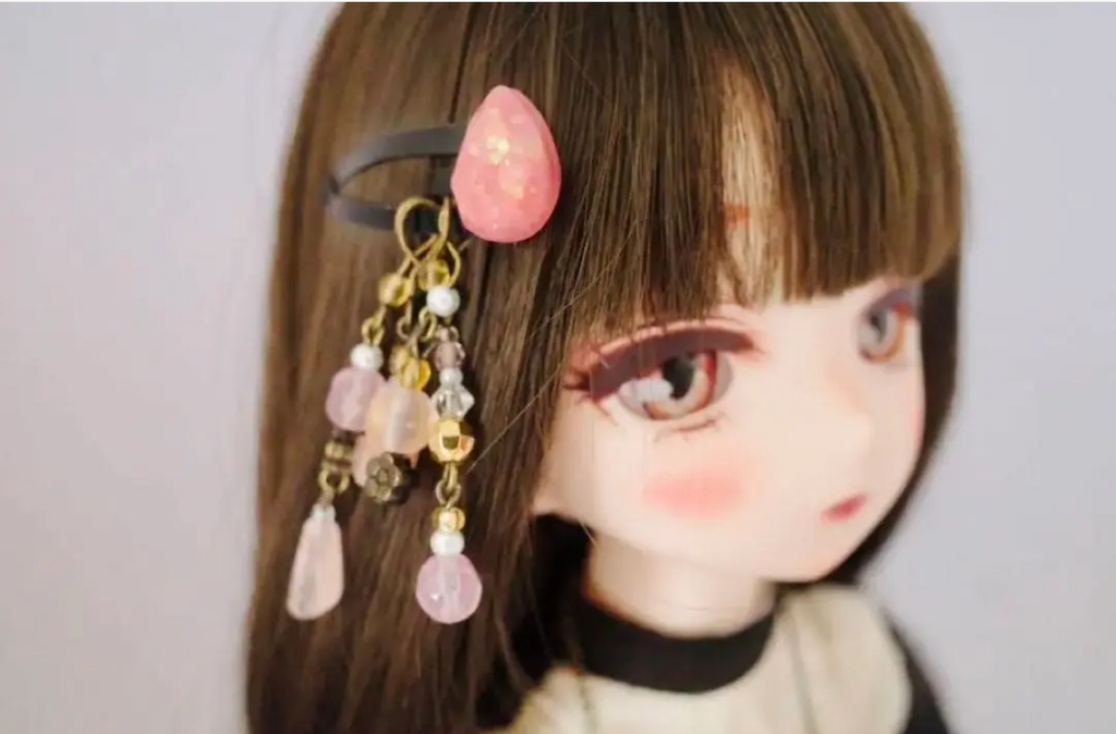 揺れるドール用ヘアピン no.1  ヘアアクセ 【アンティーク桜】