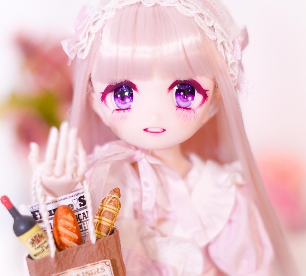 DDH-22 カスタムヘッド セミホワイト肌 おまけアイ2点 ソフビ盛り 難あり 開口 あまあま地雷ちゃん