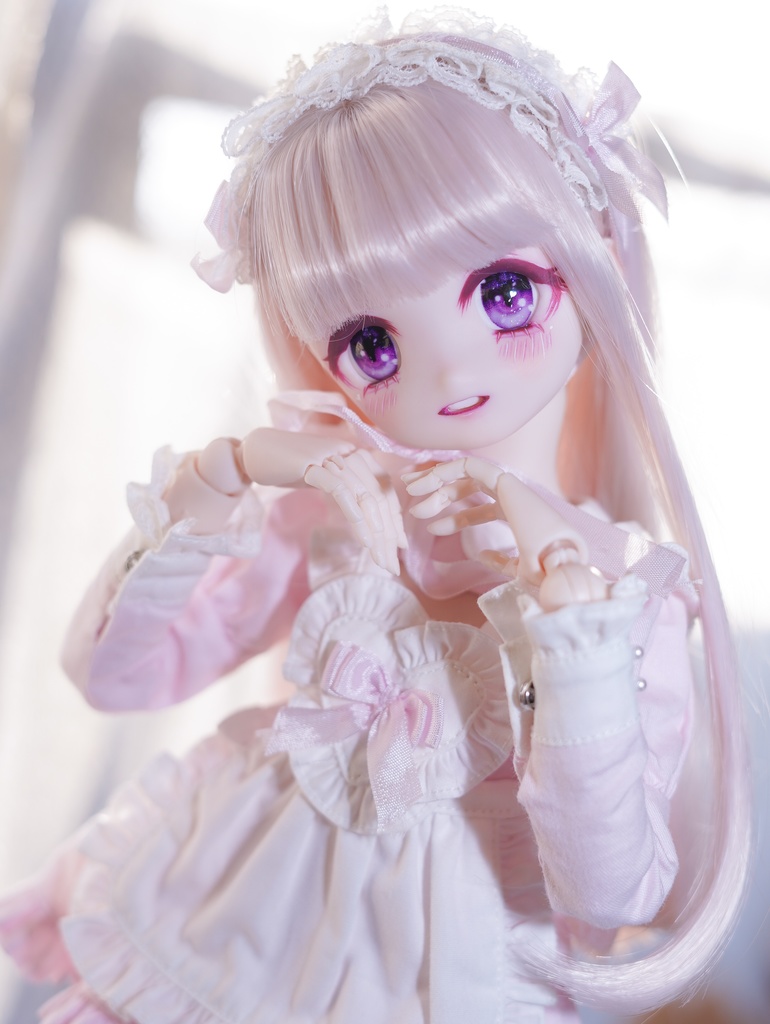 DDH-22 カスタムヘッド セミホワイト肌 おまけアイ2点 ソフビ盛り 難あり 開口 あまあま地雷ちゃん