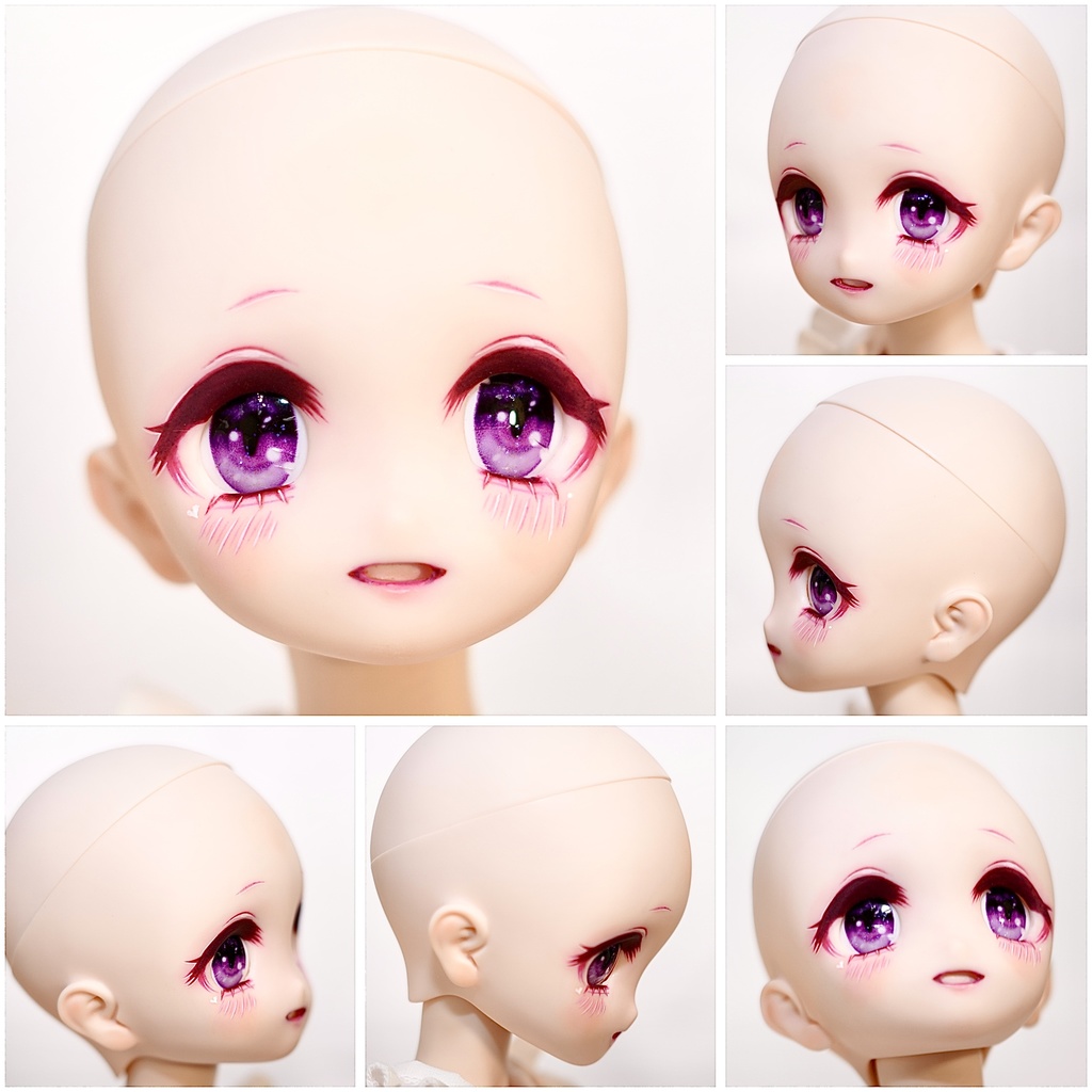 DDH-22 カスタムヘッド セミホワイト肌 おまけアイ2点 ソフビ盛り 難あり 開口 あまあま地雷ちゃん