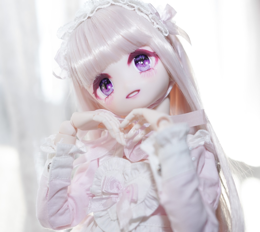 DDH-22 カスタムヘッド セミホワイト肌 おまけアイ2点 ソフビ盛り 難あり 開口 あまあま地雷ちゃん