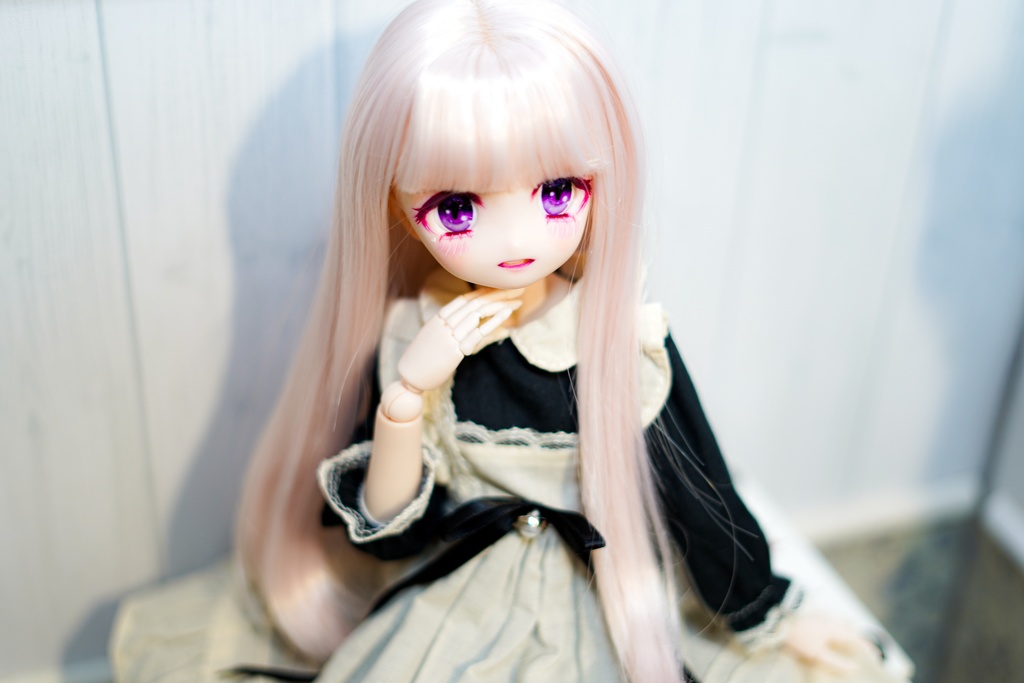 DDH-22 カスタムヘッド セミホワイト肌 おまけアイ2点 ソフビ盛り 難あり 開口 あまあま地雷ちゃん