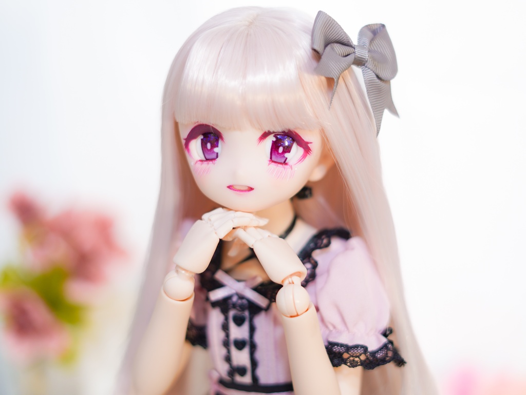 DDH-22 カスタムヘッド セミホワイト肌 おまけアイ2点 ソフビ盛り 難あり 開口 あまあま地雷ちゃん