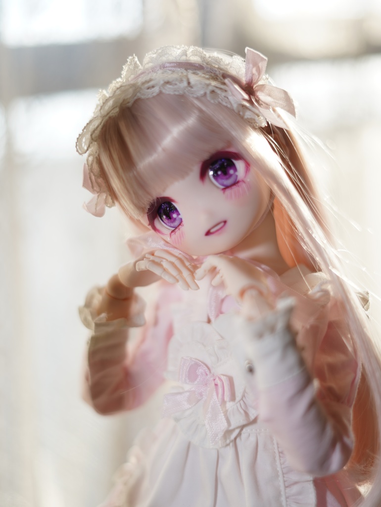 DDH-22 カスタムヘッド セミホワイト肌 おまけアイ2点 ソフビ盛り 難あり 開口 あまあま地雷ちゃん