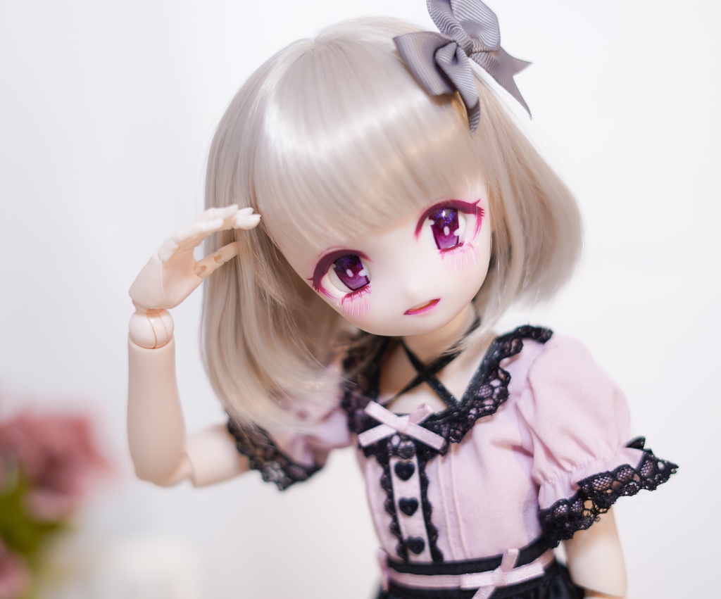 DDH-22 カスタムヘッド セミホワイト肌 おまけアイ2点 ソフビ盛り 難あり 開口 あまあま地雷ちゃん