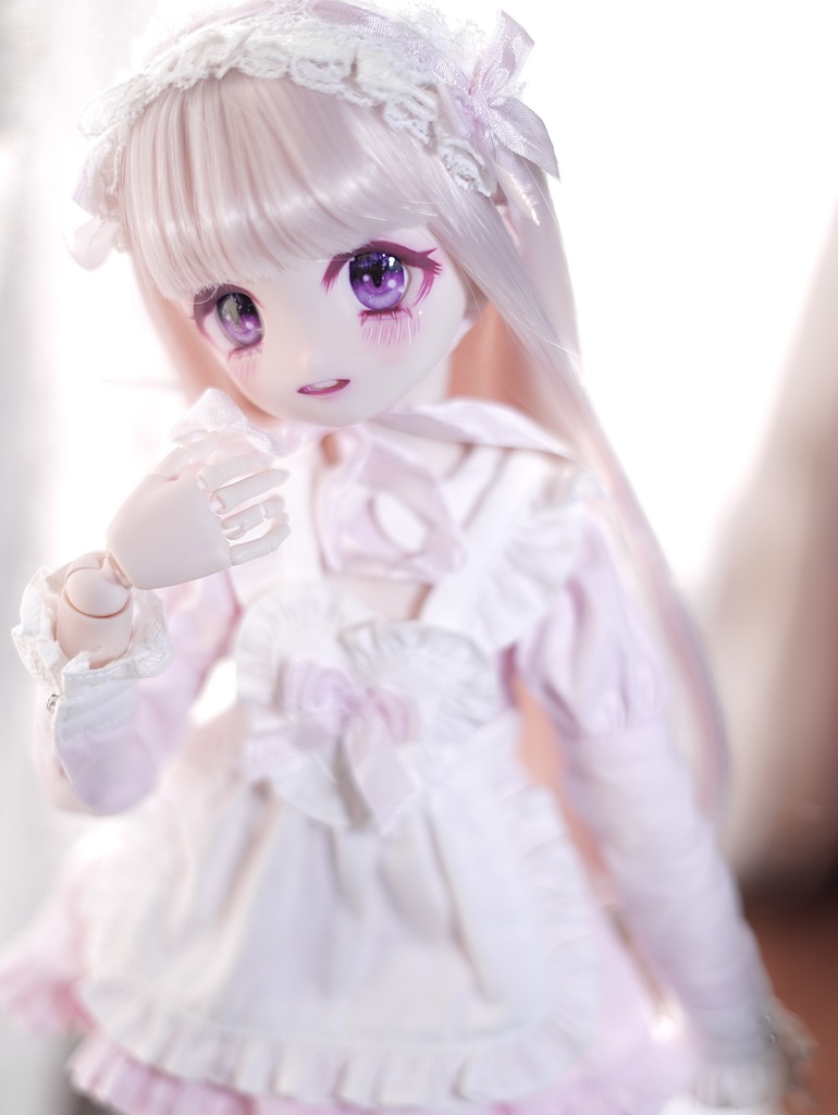 DDH-22 カスタムヘッド セミホワイト肌 おまけアイ2点 ソフビ盛り 難あり 開口 あまあま地雷ちゃん