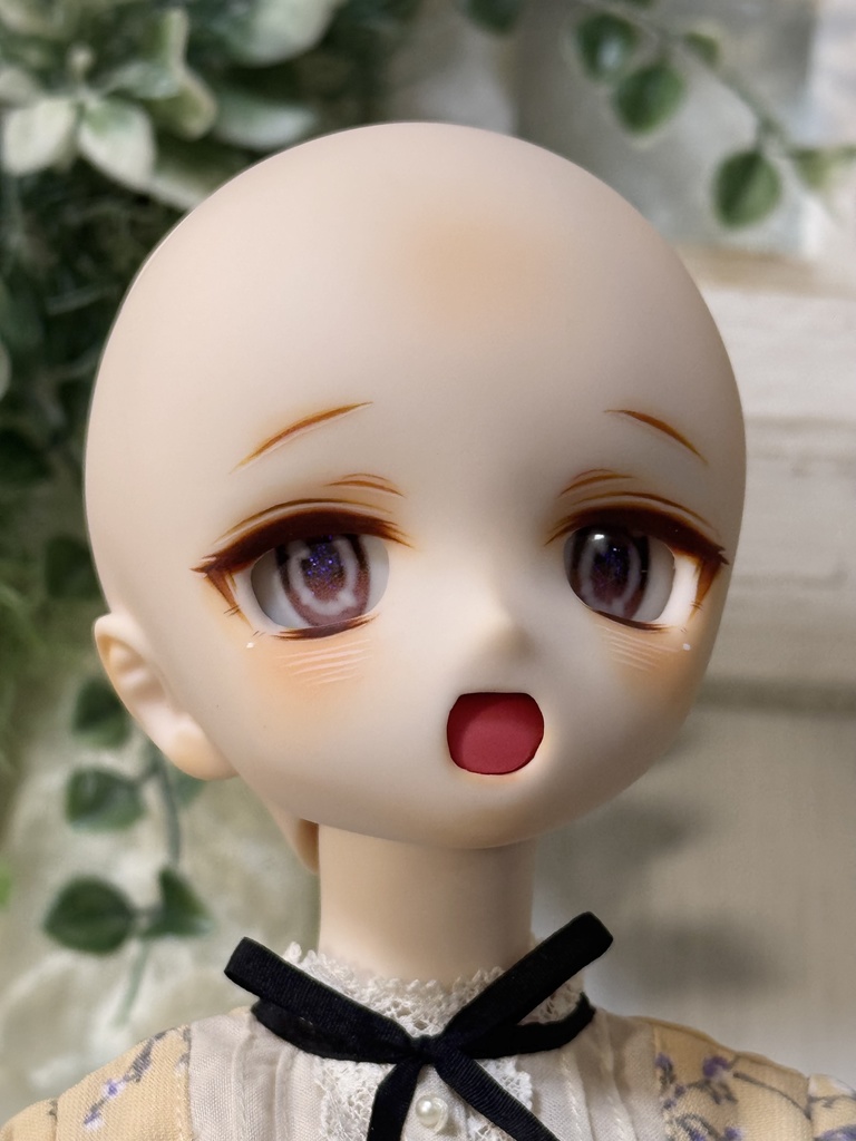 【展示】DDH01 カスタムヘッド セミホワイト肌 おまけアイ MDD ドルフィードリーム ソフビ盛り 開口 ほわほわ笑顔ちゃん