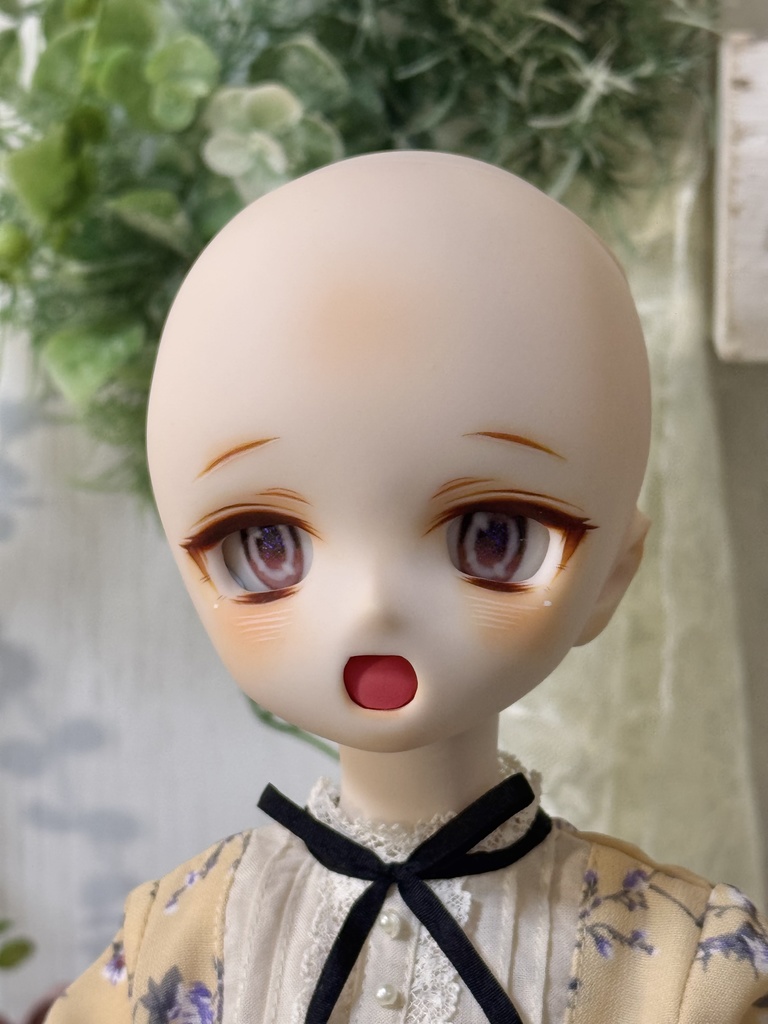 【展示】DDH01 カスタムヘッド セミホワイト肌 おまけアイ MDD ドルフィードリーム ソフビ盛り 開口 ほわほわ笑顔ちゃん