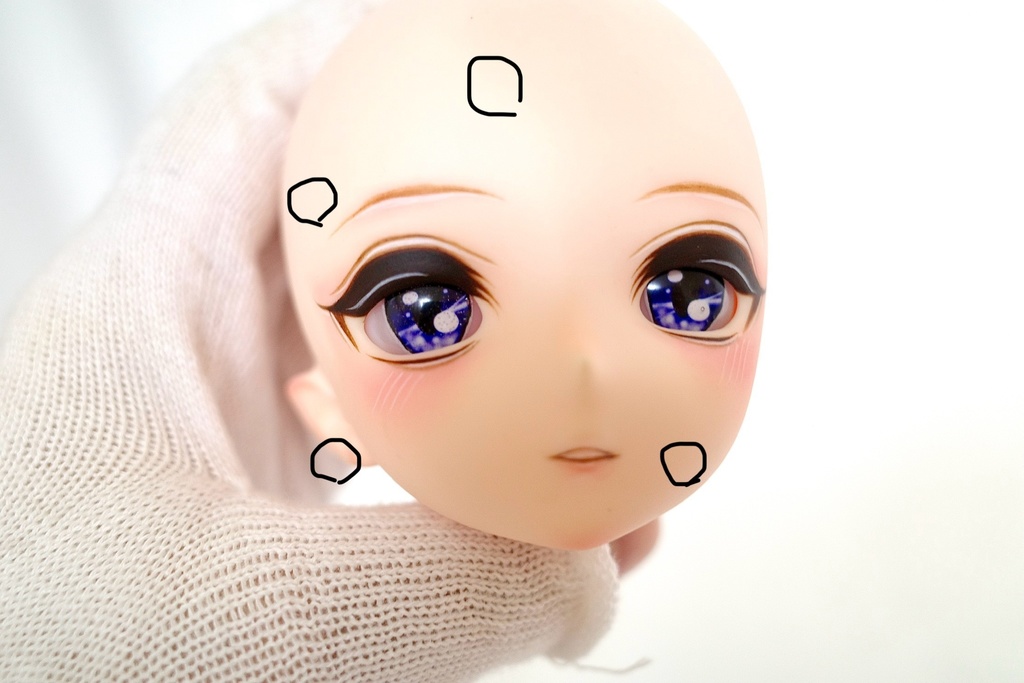 imomodoll miko 1/4 カスタムヘッド おまけレジンアイ MDD互換