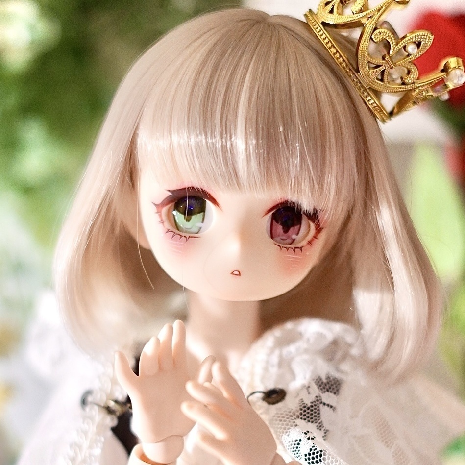 imomodoll maru 1/4 カスタムヘッド ホワイト肌 アイ2種 やや難あり オッドアイ ぽや顔 丸顔