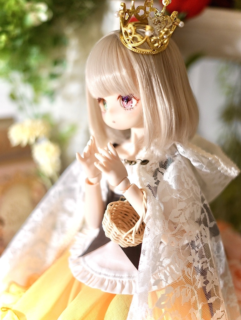 【展示】imomodoll maru 1/4 カスタムヘッド ホワイト肌 アイ2種 やや難あり オッドアイ ぽや顔 丸顔