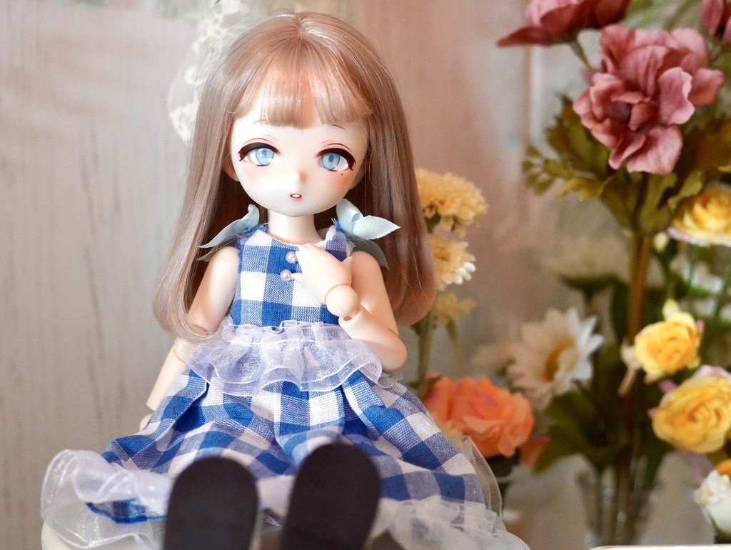 imomodoll miko 1/6 カスタムヘッド ホワイト肌 おまけデカールアイ 泣きぼくろ 双子 少女mikoちゃん