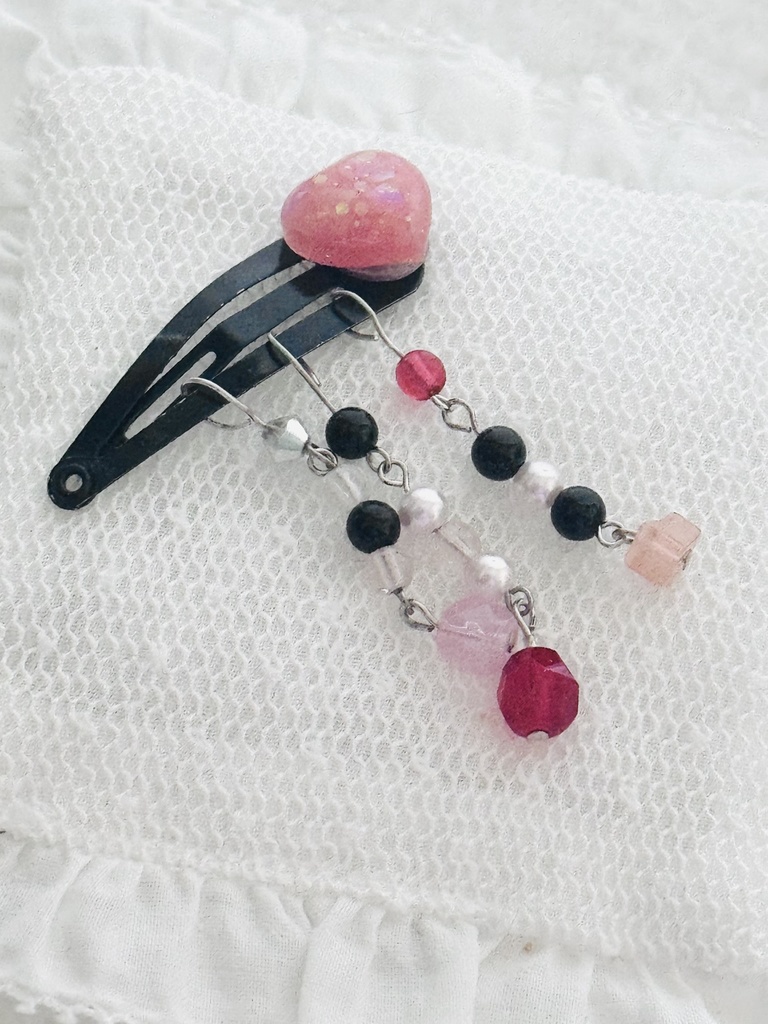 揺れるドール用ヘアピン no.3 【おちゃいな風ラブリー】