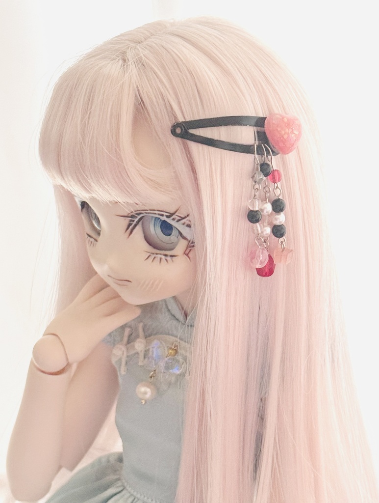 揺れるドール用ヘアピン no.3 【おちゃいな風ラブリー】