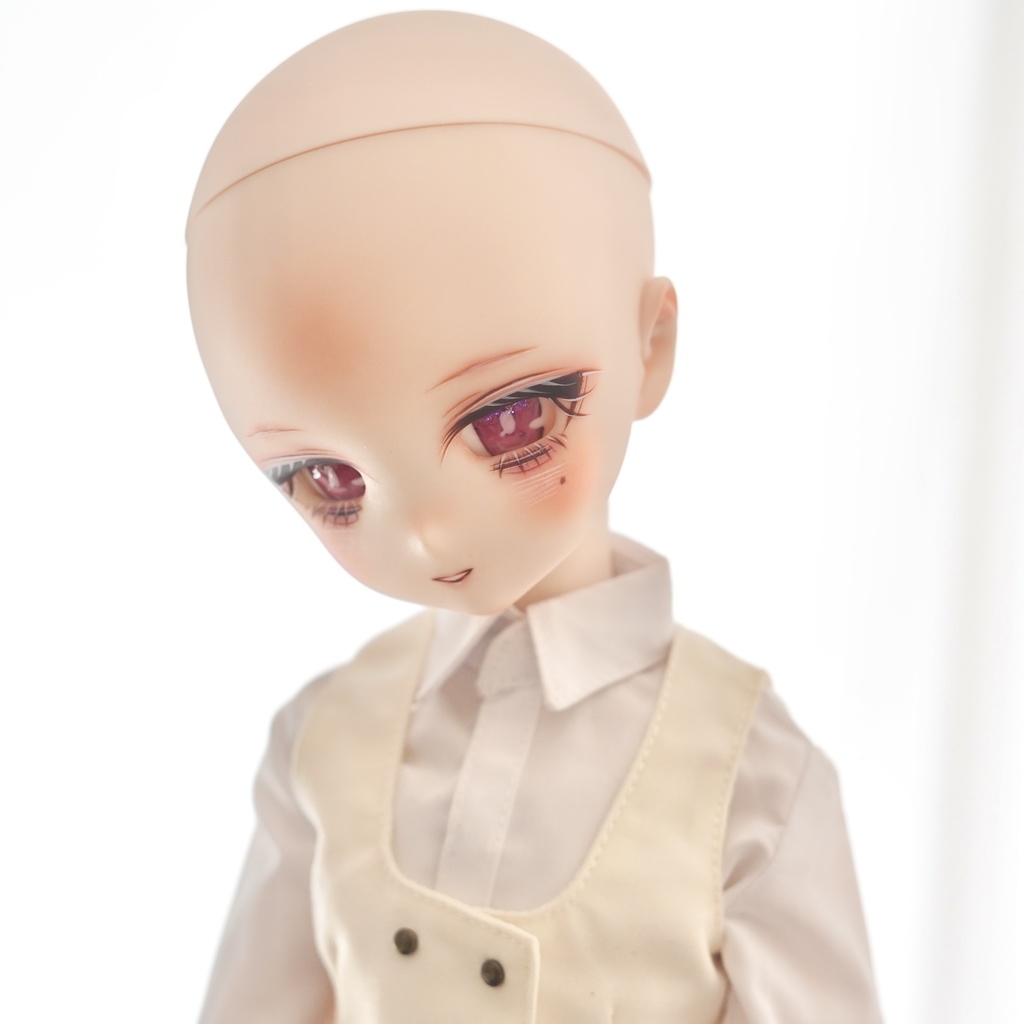 DDH-27 カスタムヘッド セミホワイト ソフビ盛り おまけアイ 泣きぼくろ おっとり和風ちゃん