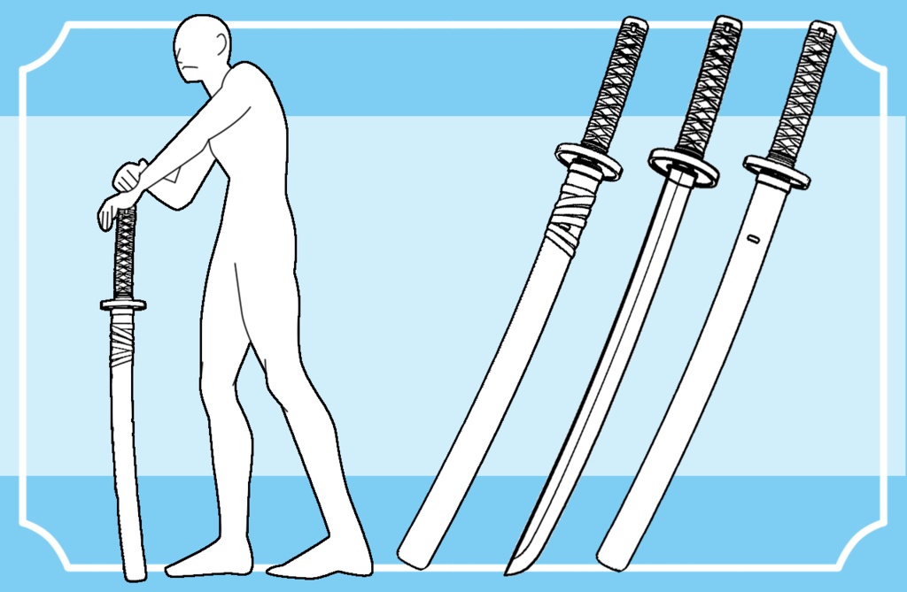 【クリスタ3D素材】日本刀・短刀のセット katana