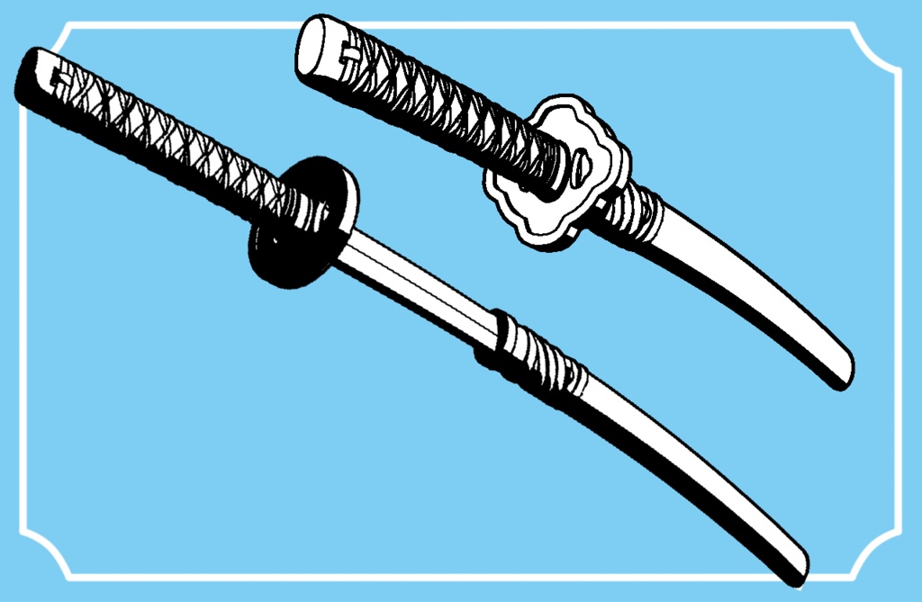 【クリスタ3D素材】日本刀・短刀のセット katana