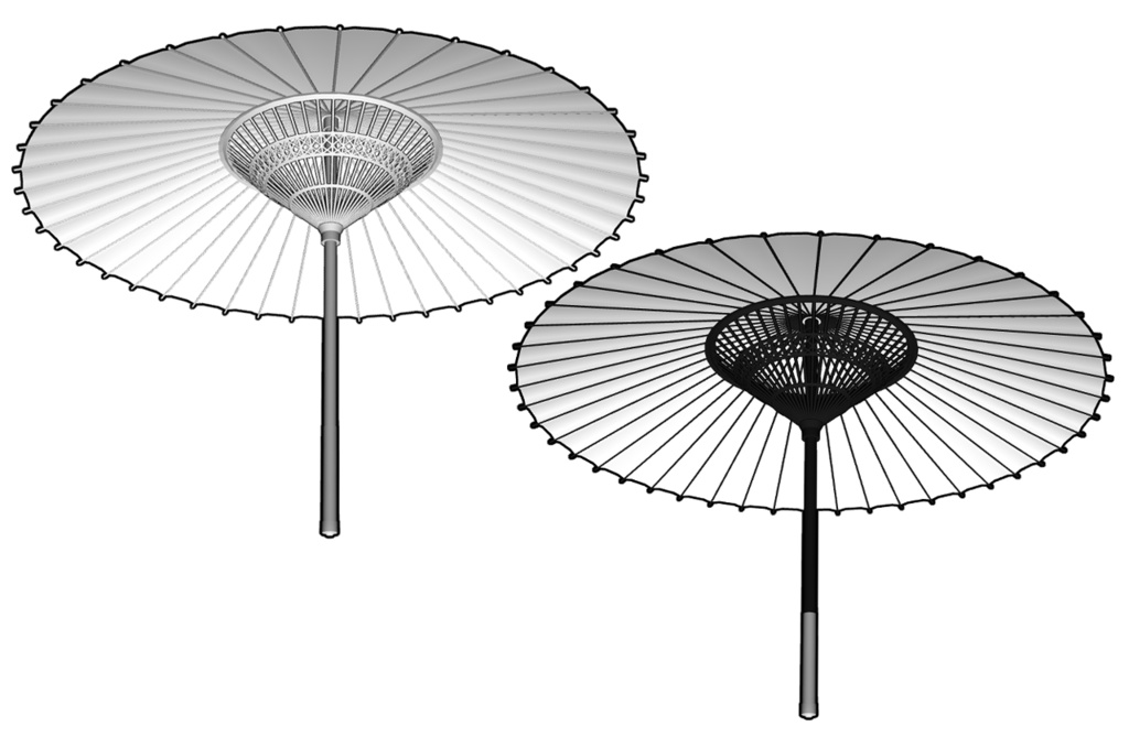 【クリスタ3D素材】和傘 Japanese umbrella