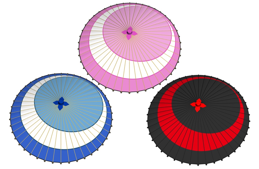 【クリスタ3D素材】和傘 Japanese umbrella