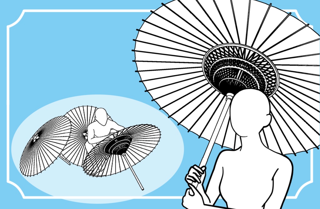 【クリスタ3D素材】和傘 Japanese umbrella