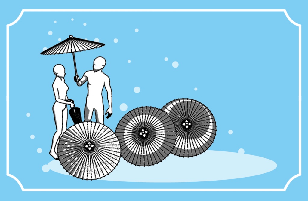 【クリスタ3D素材】和傘 Japanese umbrella