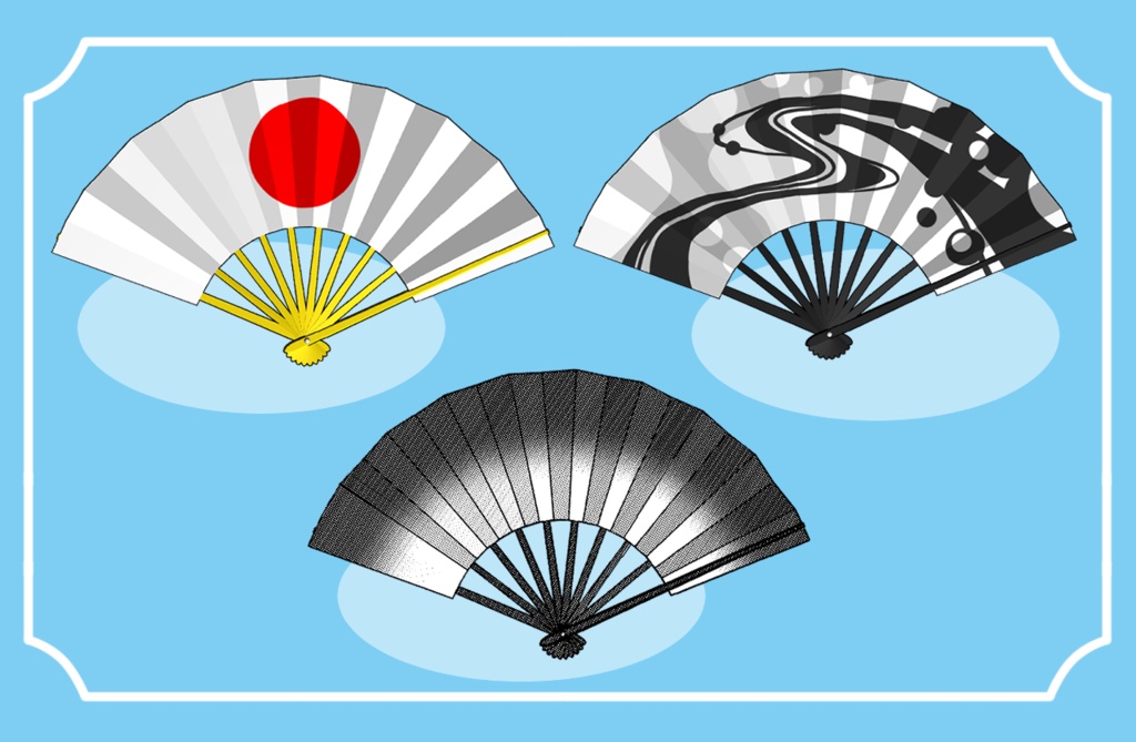 【クリスタ用3D素材】扇 japanesefan