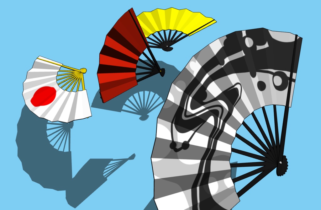 【クリスタ用3D素材】扇 japanesefan