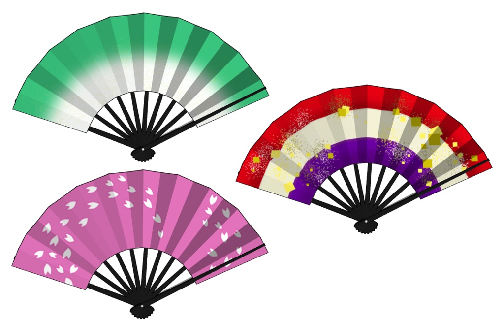 【クリスタ用3D素材】扇 japanesefan