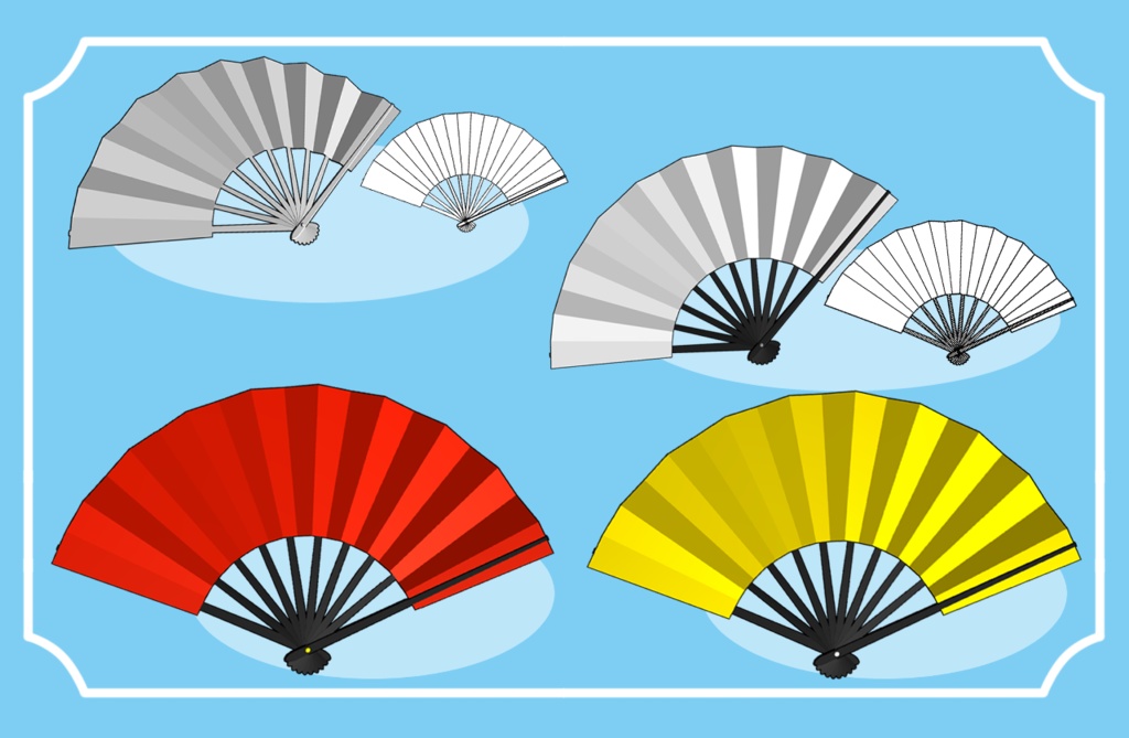 【クリスタ用3D素材】扇 japanesefan
