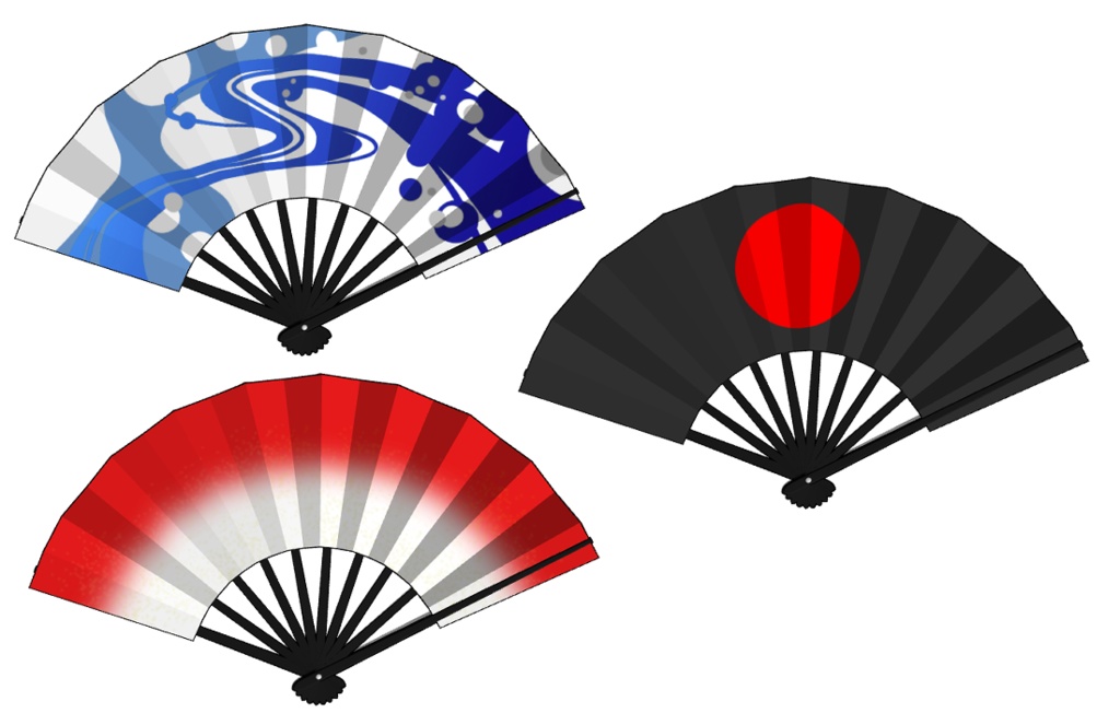 【クリスタ用3D素材】扇 japanesefan
