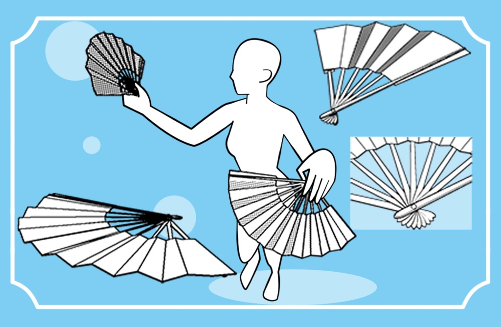 【クリスタ用3D素材】扇 japanesefan