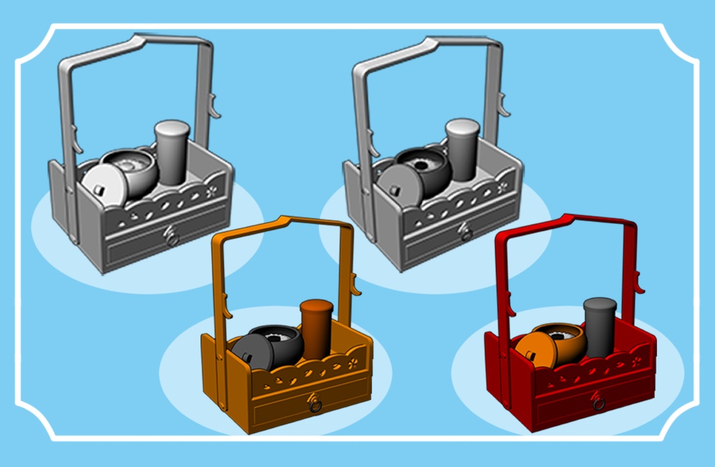 【クリスタ素材】キセルと煙草盆のセット !長キセルおまけ!