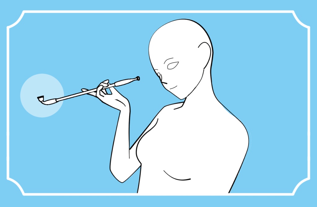 【クリスタ素材】キセルと煙草盆のセット !長キセルおまけ!