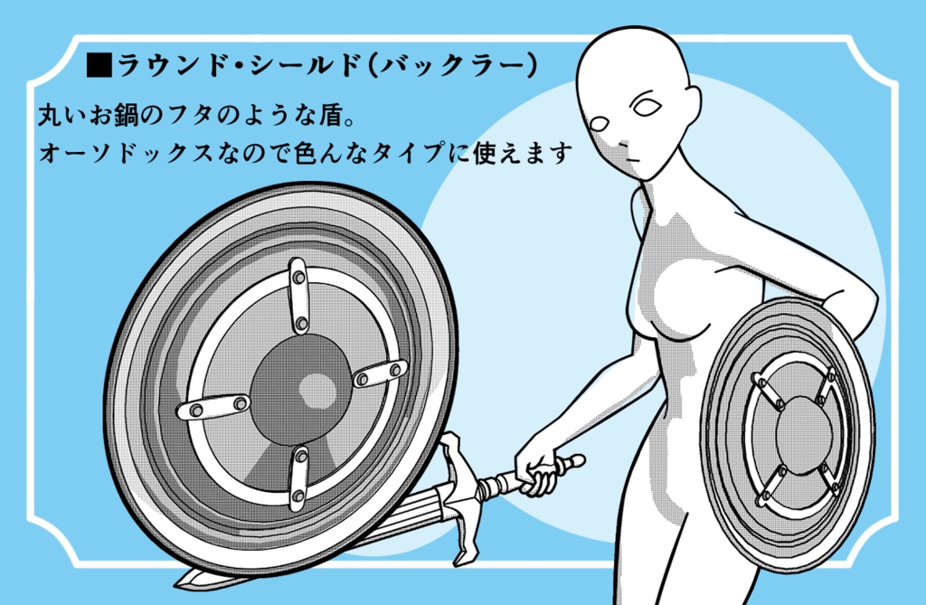 【3D素材集】盾・シールド4種セット shield RPG異世界探索に!