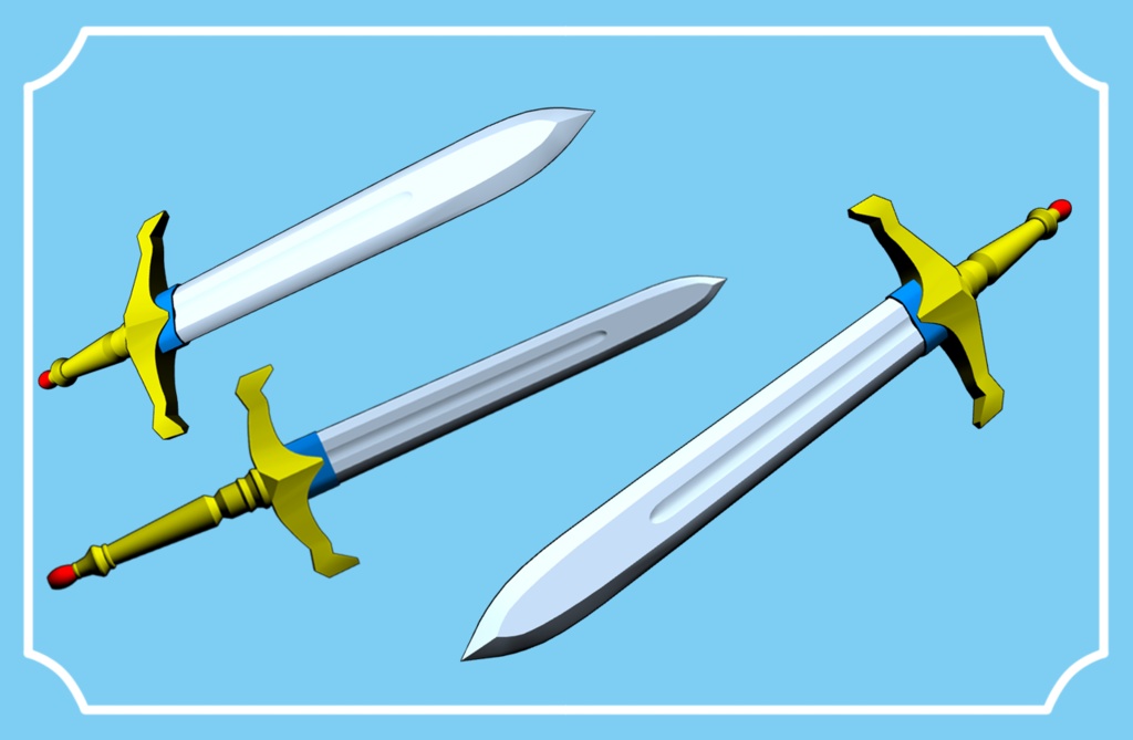 【クリスタ用3D素材】ブロードソード Broadsword 鞘から抜刀できます
