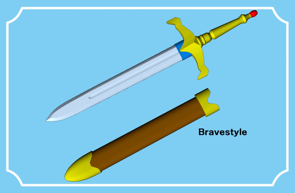 【クリスタ用3D素材】ブロードソード Broadsword 鞘から抜刀できます