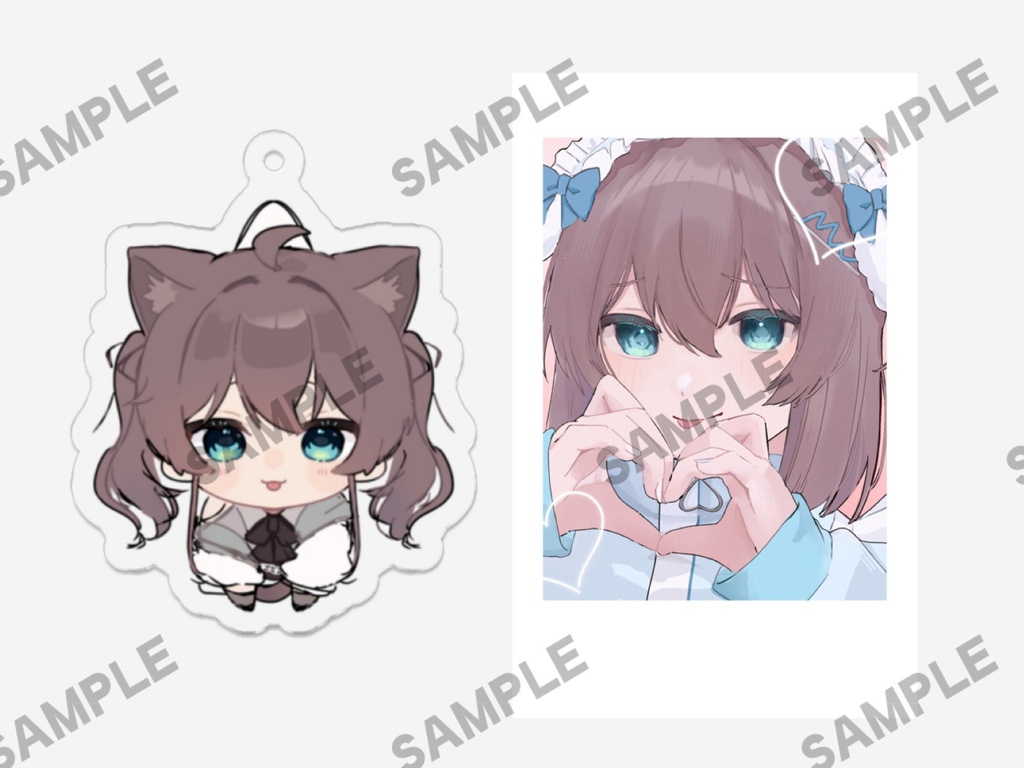 まちゅねこ アクリルキーホルダー＆チェキ風カード