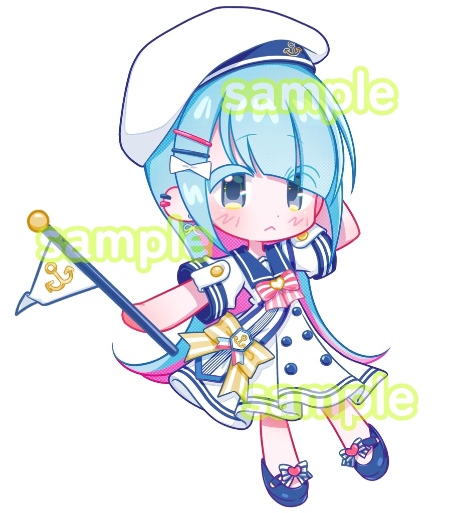ぬいぬこ©︎マリンワンピの姿【アクリルキーホルダー】