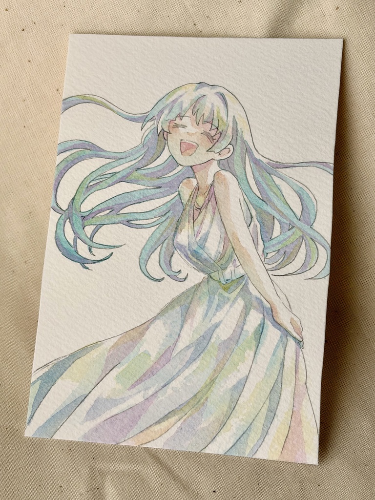 ポストカードサイズの水彩原画