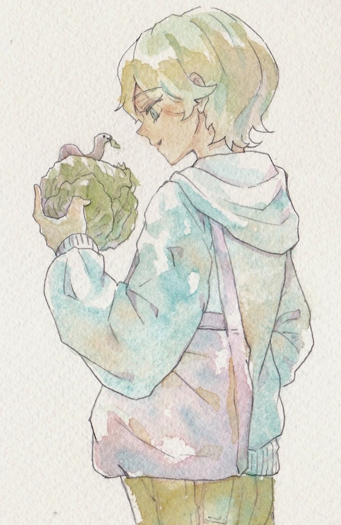 ポストカードサイズの水彩原画