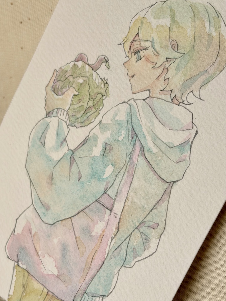 ポストカードサイズの水彩原画