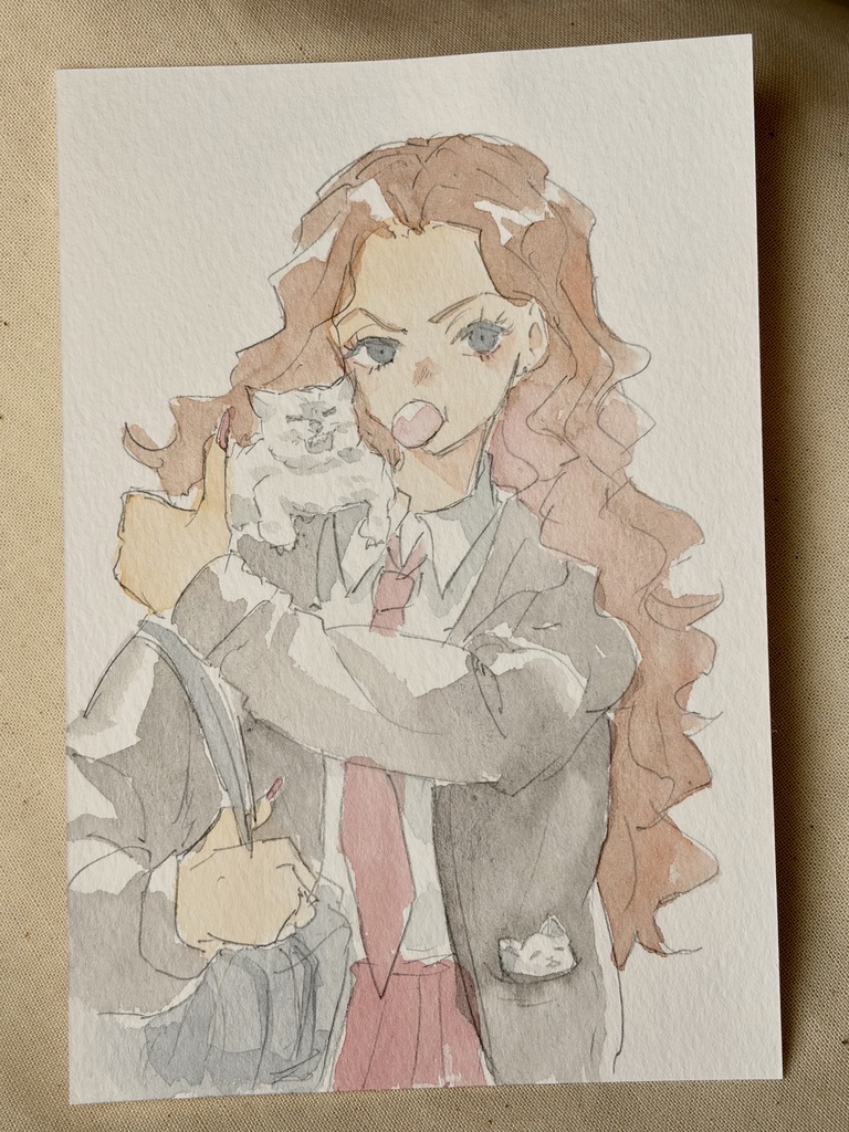 ポストカードサイズの水彩原画