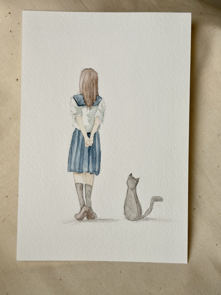 ポストカードサイズの水彩原画