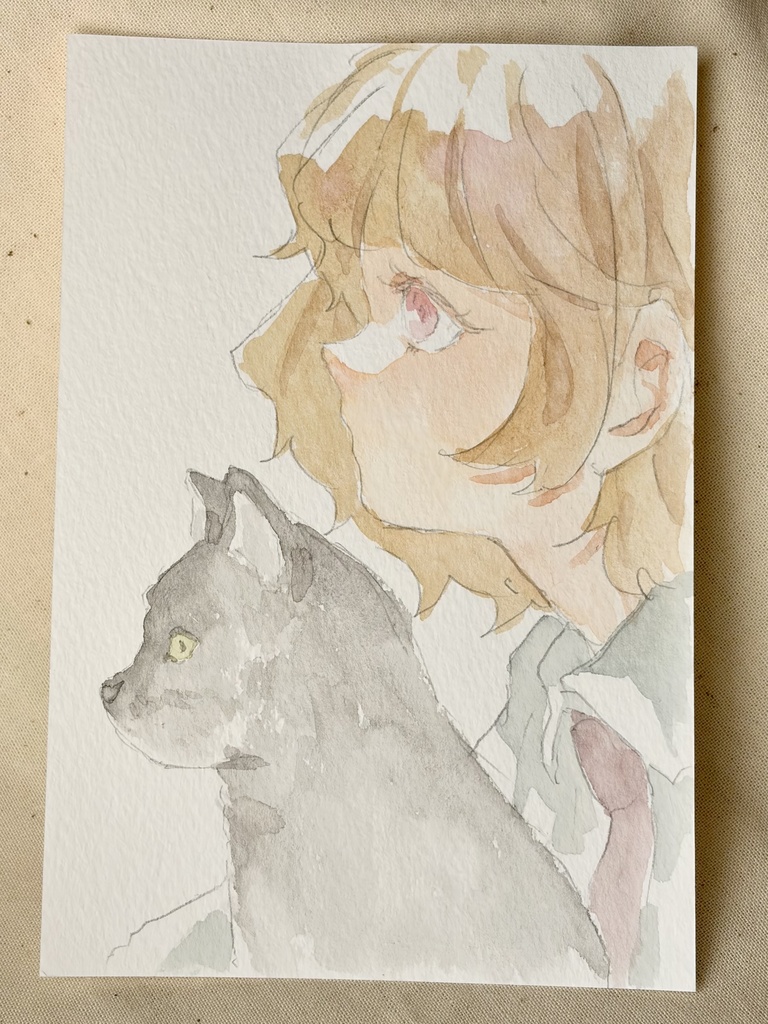 ポストカードサイズの水彩原画