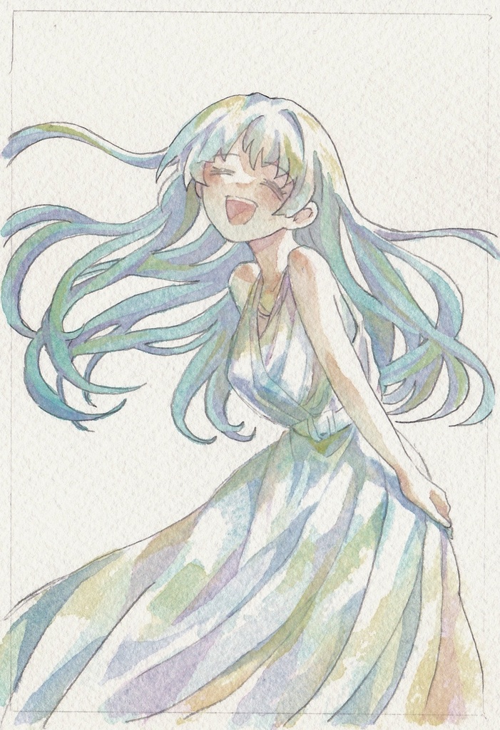 ポストカードサイズの水彩原画