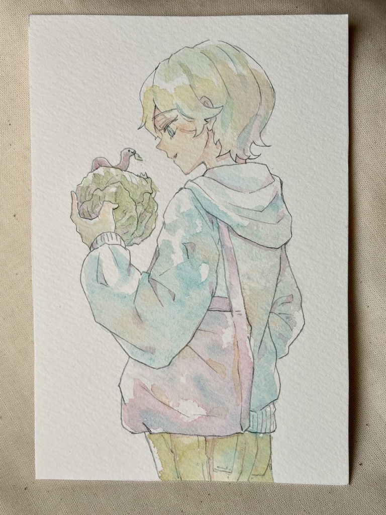 ポストカードサイズの水彩原画