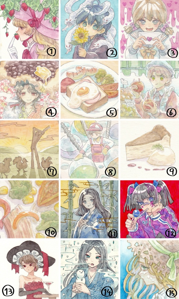 水彩ミニ原画〜その1〜