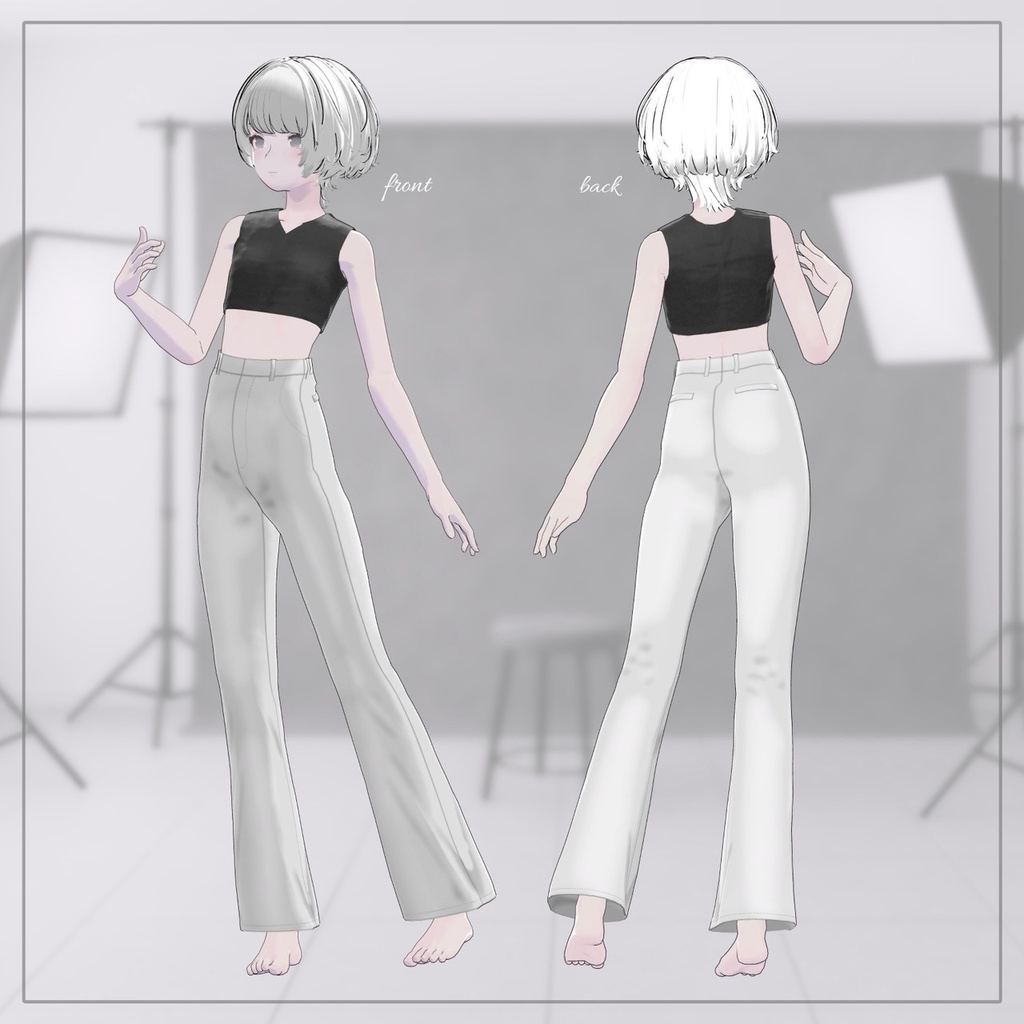 Mono Street Setup | モノクロストリートセットアップ|Lapwing / マリシア対応 VRC衣装