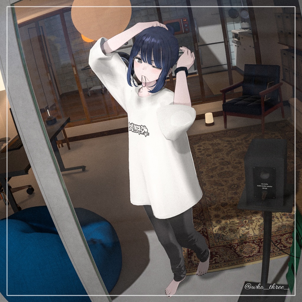 【3D衣装・MA対応】シンプルTシャツ&黒スキニーセット | 改変ベース VRC衣装【Lapwing/マリシア対応】