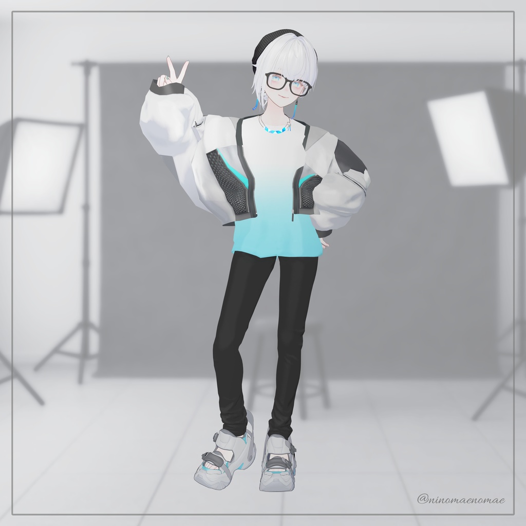 【3D衣装・MA対応】シンプルTシャツ&黒スキニーセット | 改変ベース VRC衣装【Lapwing/マリシア対応】